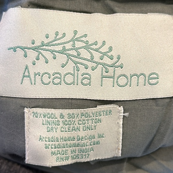 Arcadia Home Grey Wool Christmas Stocking With White Snowflakes Accent - Picture 4 of 4